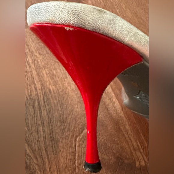 Ladies Prada Vintage Silver & Red Translucent Heels - Picture 13 of 14